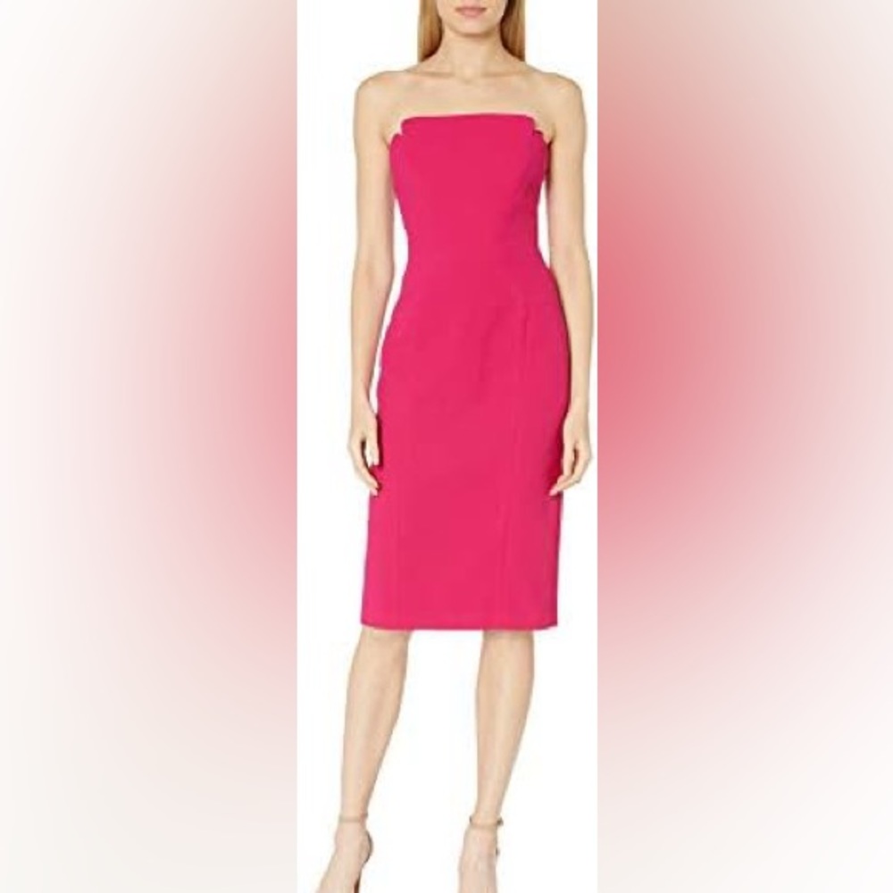 Pink strapless midi dress